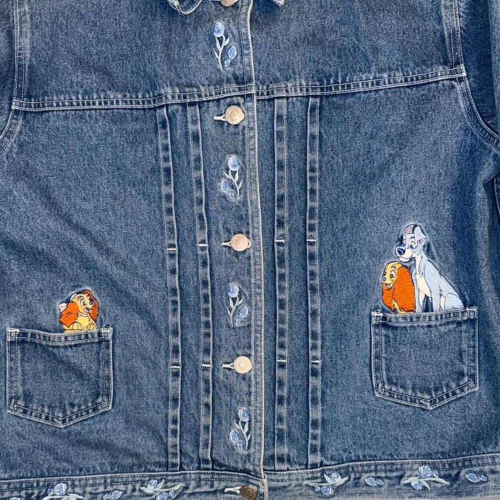 Adorable vintage vtg 90s y2k disney store embroidered denim - Picture 3 of 6